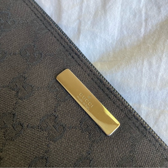 GUCCI Black Pouchette Monogram Mini Shoulder baguette handbag Y2K bag purse - Picture 3 of 16